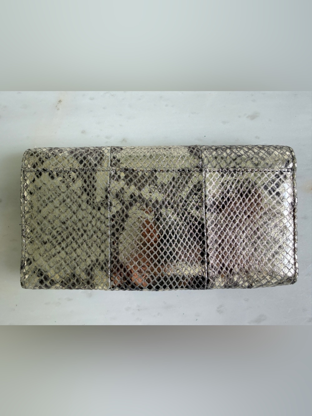 Coach Python Silver Flap Wallet - Picture 3 of 5